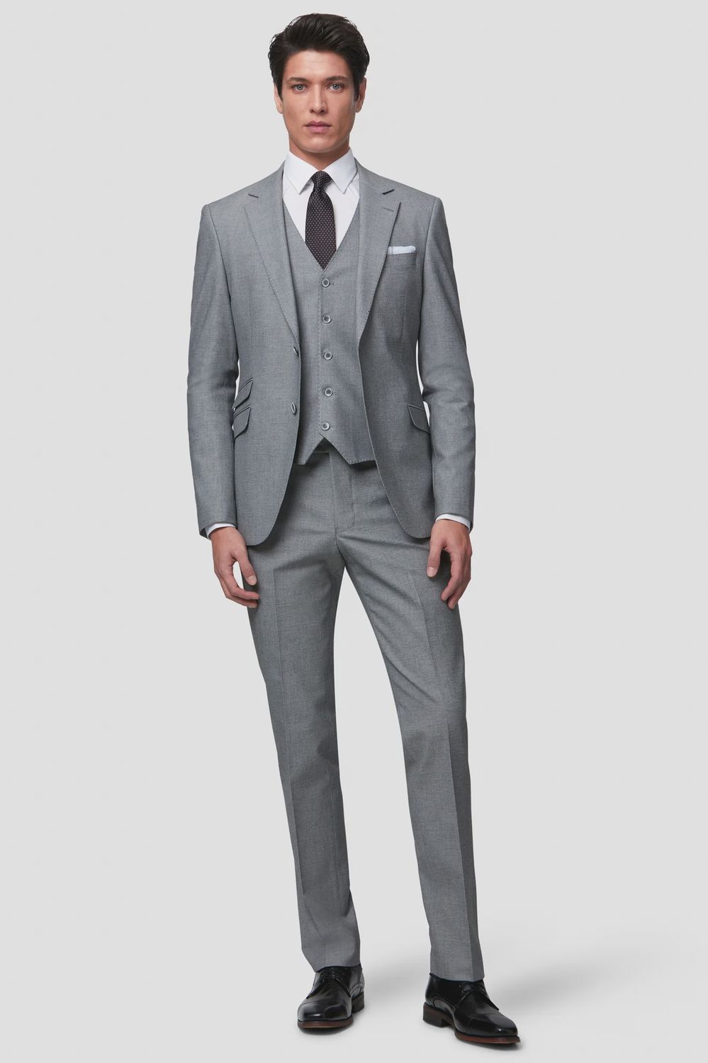 STANLEY TAILORED 3PC SUIT SILVER
