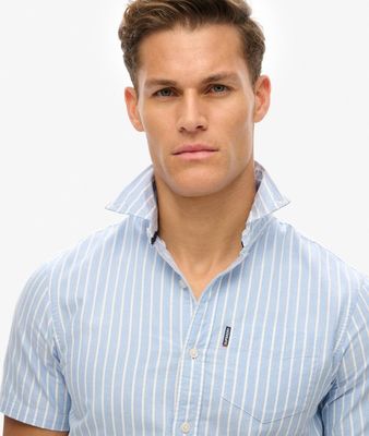 SUPERDRY OXFORD S/S SHIRT  BROKER BLUE STRIPE M4010944A