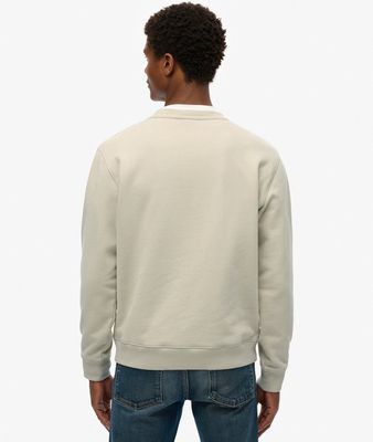 SUPERDRY ESSENTIAL LOGO CREW SWEATSHIRT LIGHT STONE BEIGE  M2013751A
