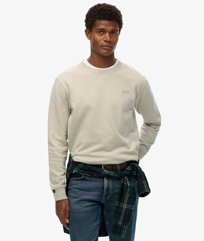 SUPERDRY ESSENTIAL LOGO CREW SWEATSHIRT LIGHT STONE BEIGE  M2013751A