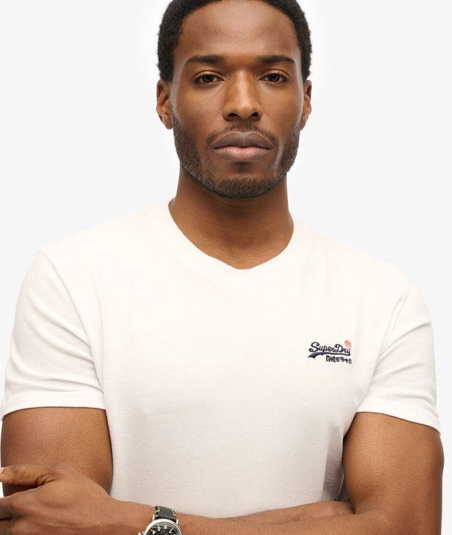 SUPERDRY ESSENTIAL CONTRAST EMB TEE  OPTIC M1012078A