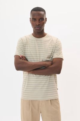 30207863 MAJERAMY STRIPE TEE 161105 PLAZA TAUPE