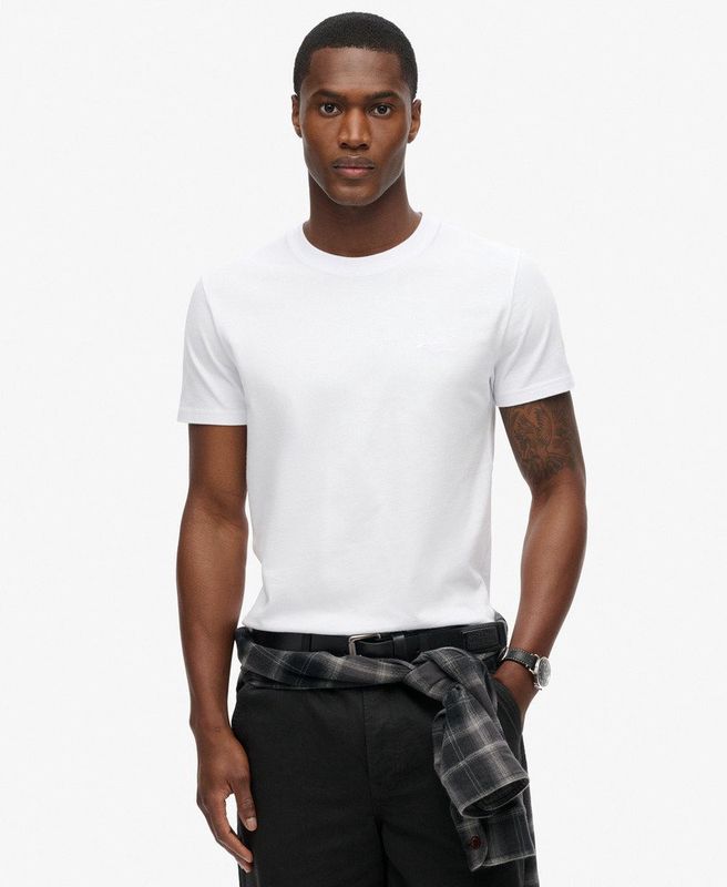 SUPERDRY ESSENTIAL LOGO EMB TEE OPTIC/OPTIC M1011245M
