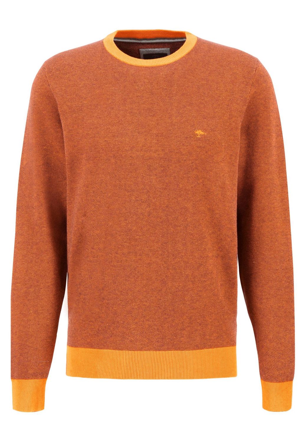 1308 617 FYNCH HATTON KNIT O NECK 210 BURNT ORANGE
