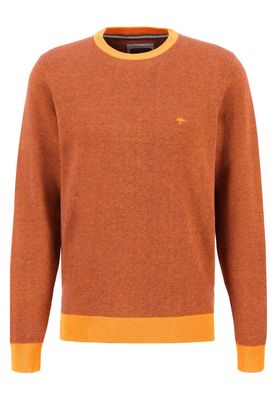 1308 617 FYNCH HATTON KNIT O NECK 210 BURNT ORANGE
