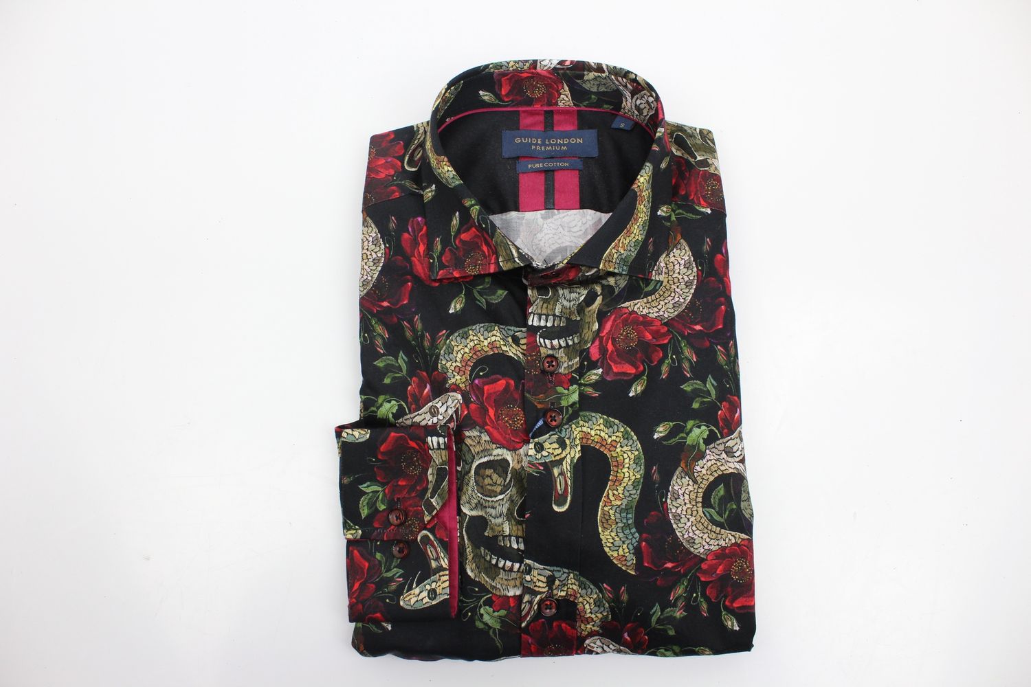 LS76740 GUIDE LS SHIRT BLACK/BURGUNDY