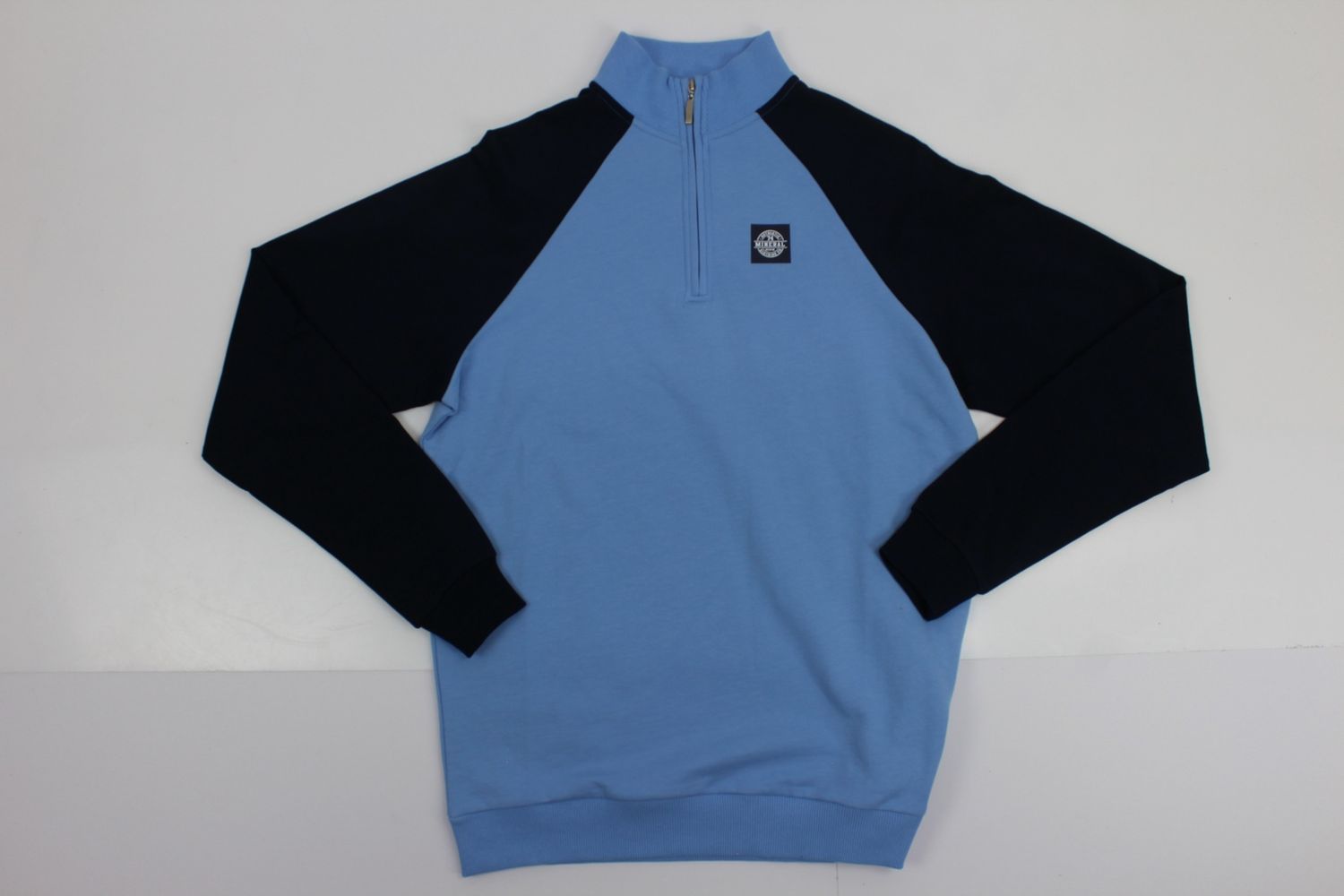 GAZI 1/4 ZIP RAGLAN FLEECE SKY/NAVY