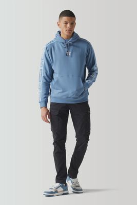 11D3797 1183 11 DEGREES RETRO TAPED HOODIE ELEMENTAL BLUE