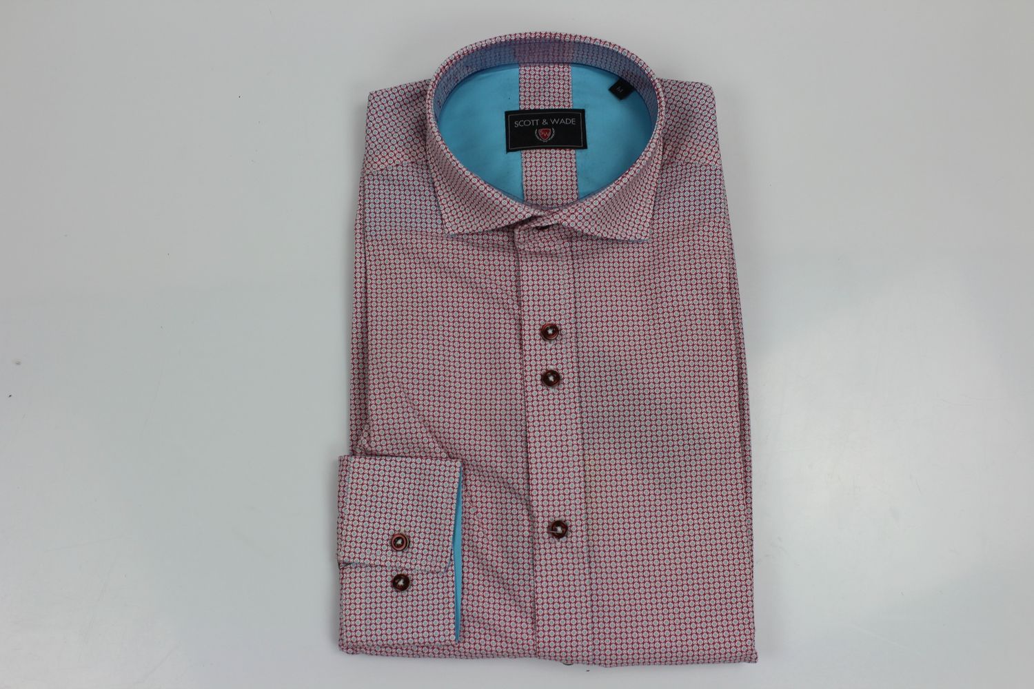 SCOTT &amp; WADE SWLS5330 BOGOTA LS SHIRT NAVY/BURG