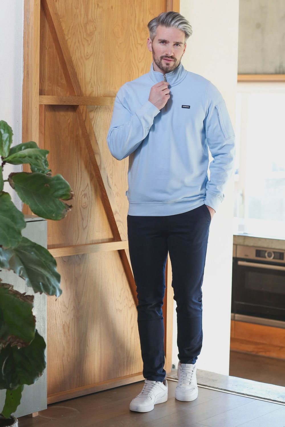 KR8 18685 JULIEN 1/2 ZIP SKY BLUE