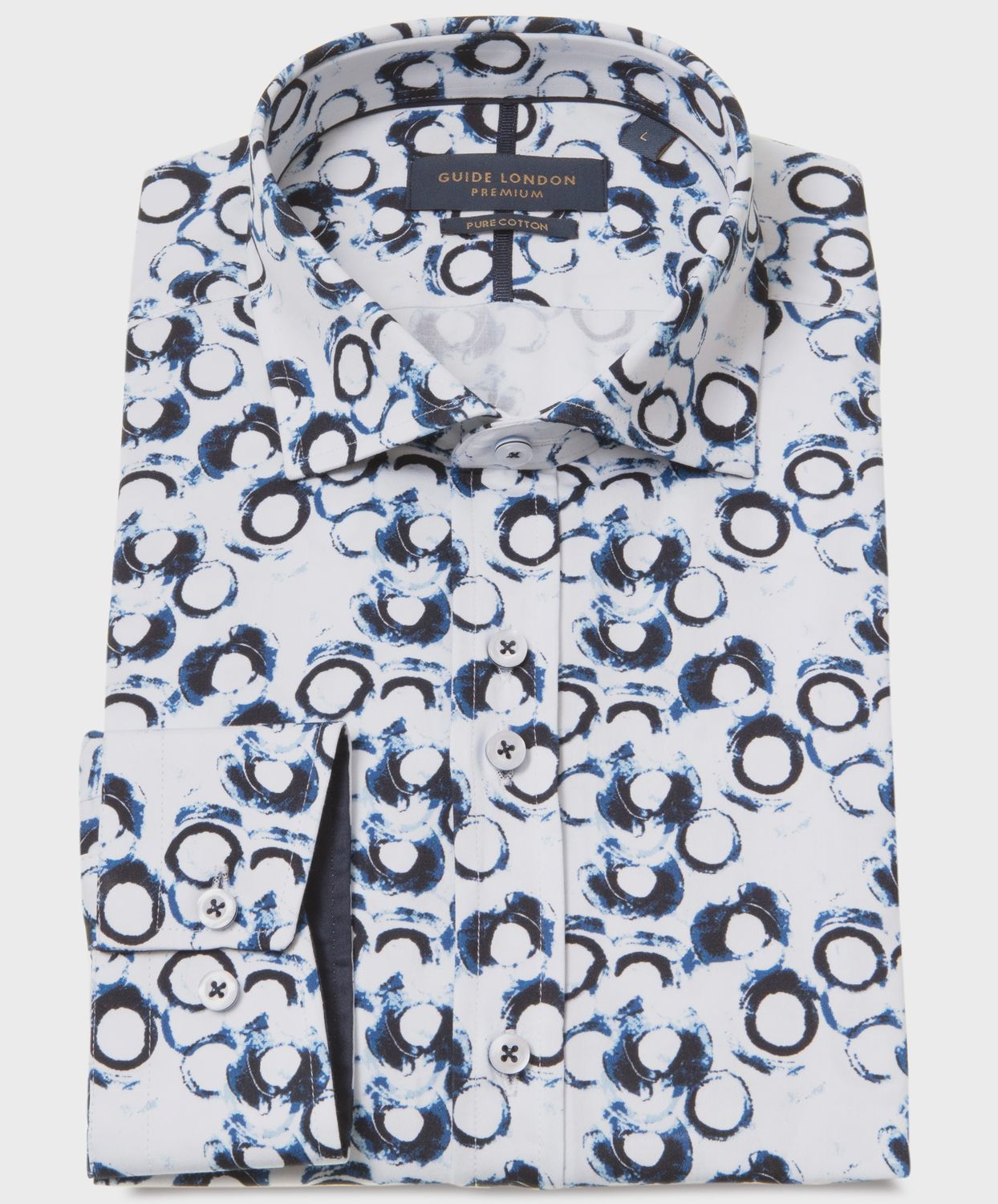 GUIDE L/S SHIRT LS77157 WHITE/NAVY