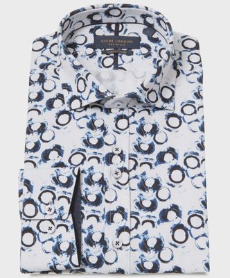 GUIDE L/S SHIRT LS77157 WHITE/NAVY
