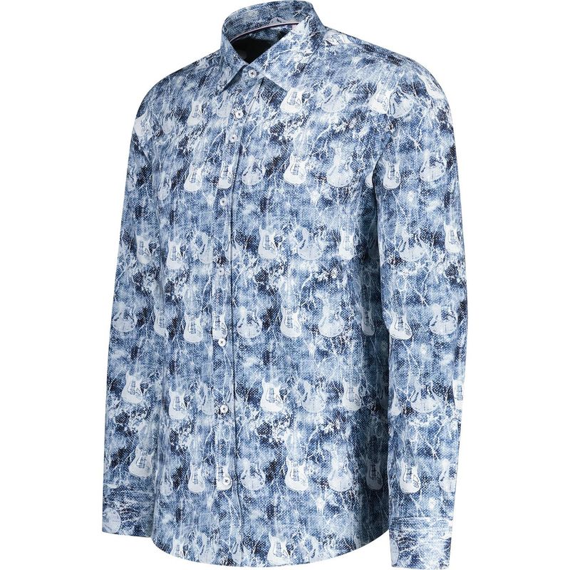 GUIDE L/S SHIRT LS77163 BLUE/ WHITE