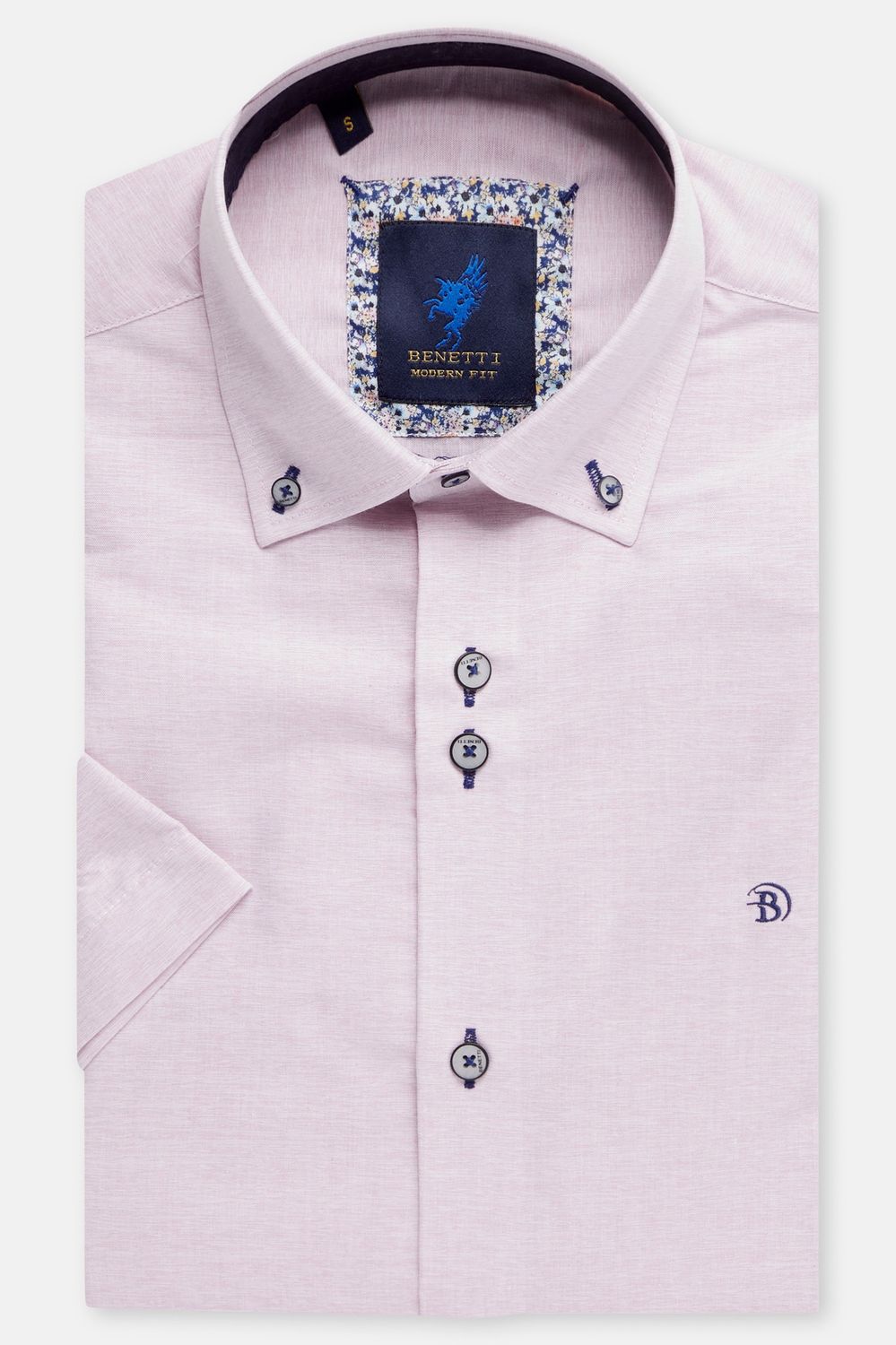 BENETTI MENS S/S SHIRT MARTIN MODERN FIT PINK