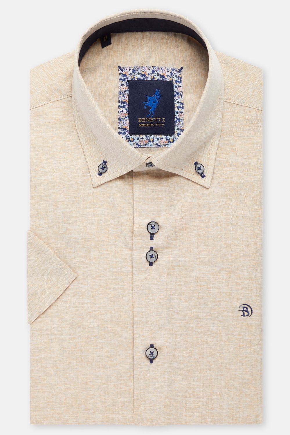 BENETTI MENS S/S SHIRT MARTIN MODERN FIT STONE