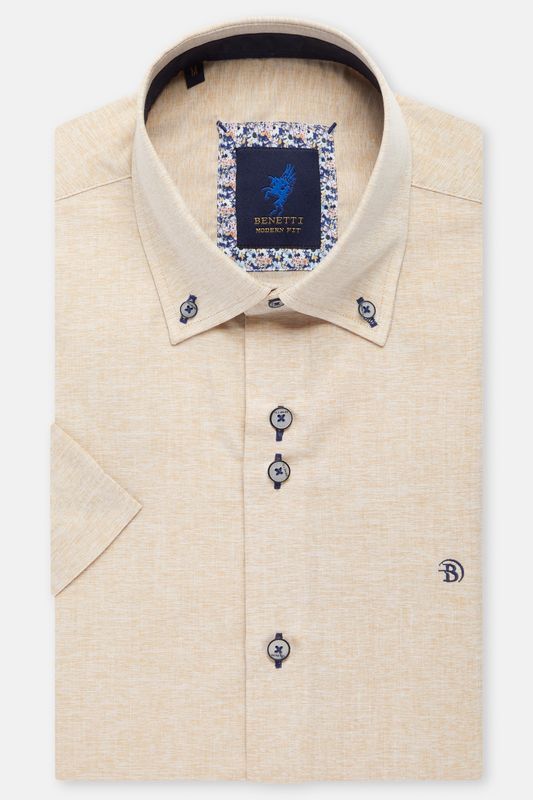 BENETTI MENS S/S SHIRT MARTIN MODERN FIT STONE