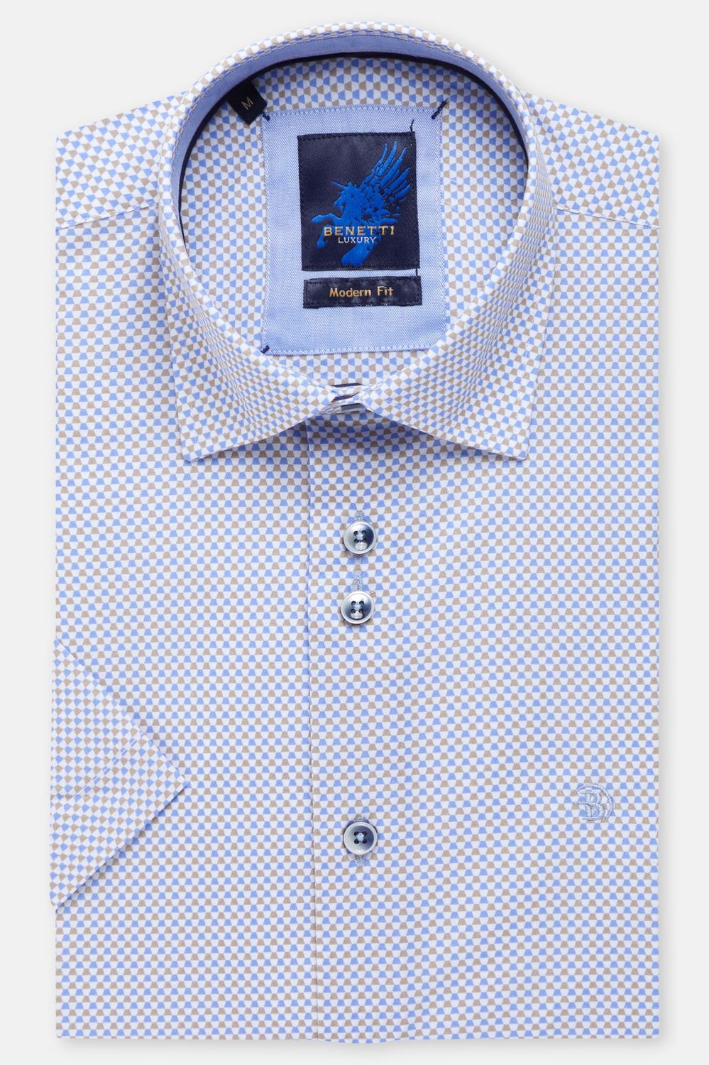BENETTI MENS S/S SHIRT DIEGO STONE