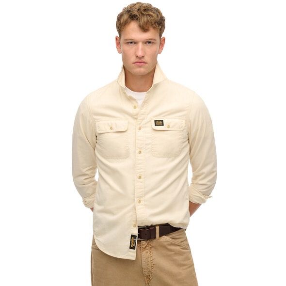 SUPERDRY COTTON WORKWEAR LS SHIRT OYSTER GREY M4010985A