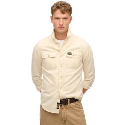 SUPERDRY COTTON WORKWEAR LS SHIRT OYSTER GREY M4010985A