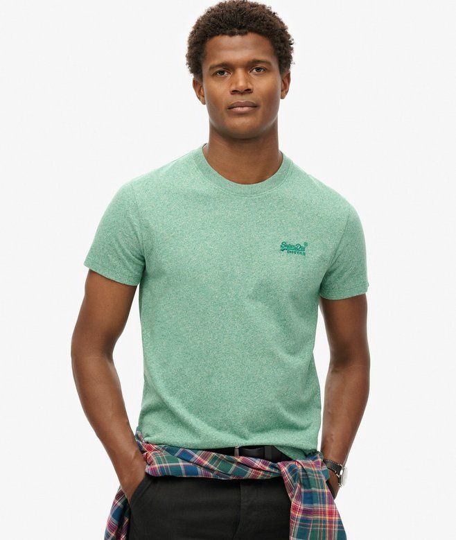 SUPERDRY ESSENTIAL LOGO EMB TEE BRIGHT GREEN GRIT M1011245A