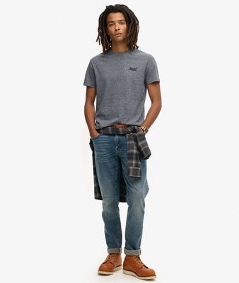 SUPERDRY ESSENTIAL LOGO EMB TEE ECLIPSE NAVY/GREY MARL FEEDER M1011245A