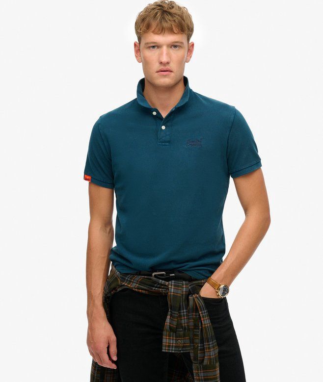SUPERDRY VINT DESTROY POLO DESTROY BLUE BOTTLE  M1110439A