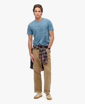 SUPERDRY WORKWEAR EMBOSSED RELAXED TEE POTTERY BLUE MARL  M1012100A