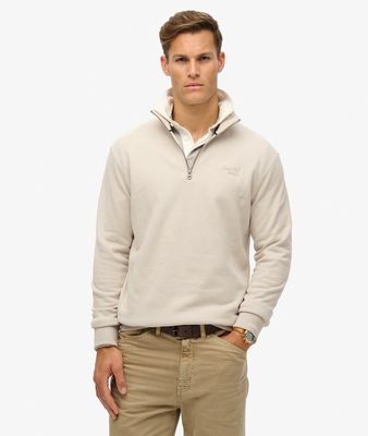 SUPERDRY ESSENTIAL LOGO HALF ZIP LIGHT STONE BEIGE M2013750A