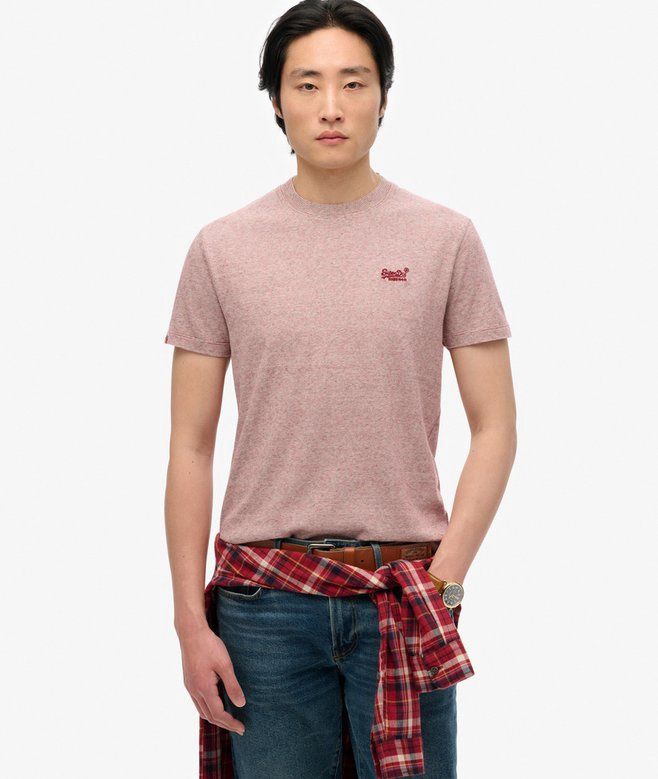 SUPERDRY ESSENTIAL LOGO EMB TEE CHERRY RED FEEDER M1011245A