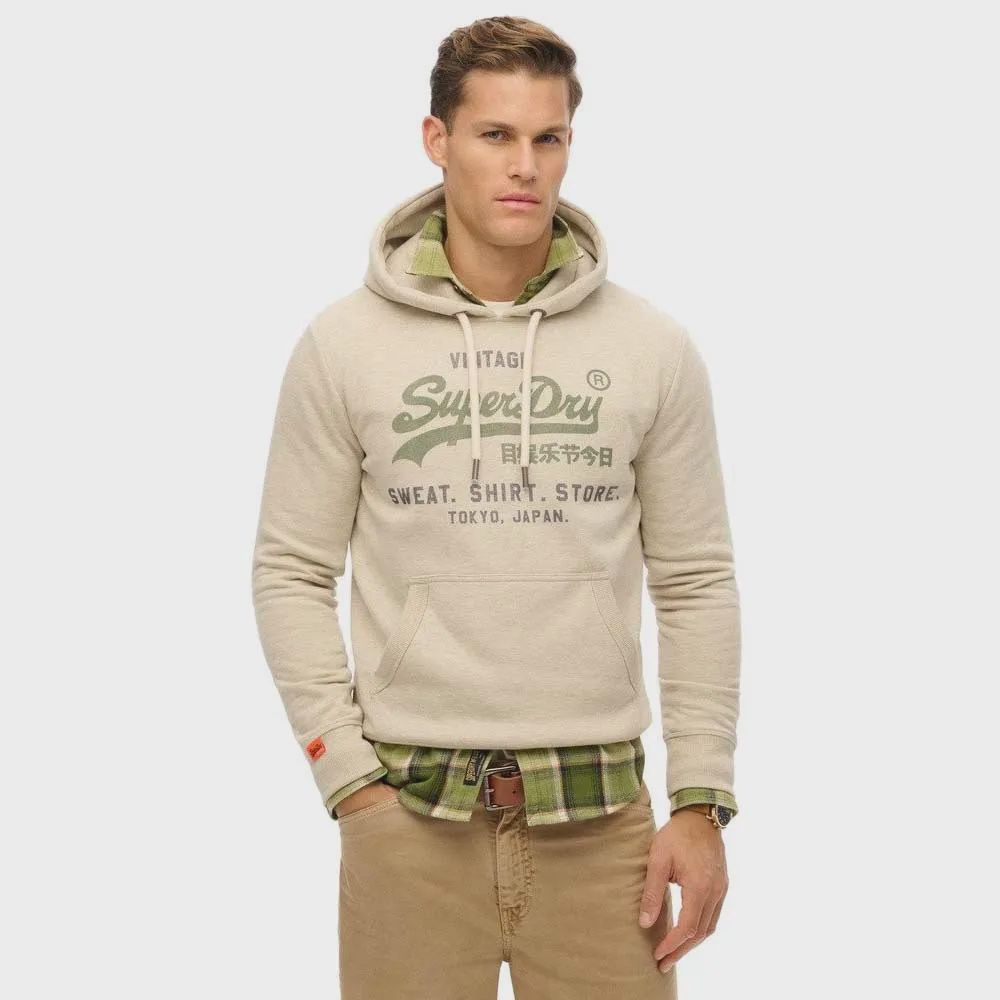 SUPERDRY VL HERITAGE RELAXED HOOD PELICAN BEIGE MARL M2014122A
