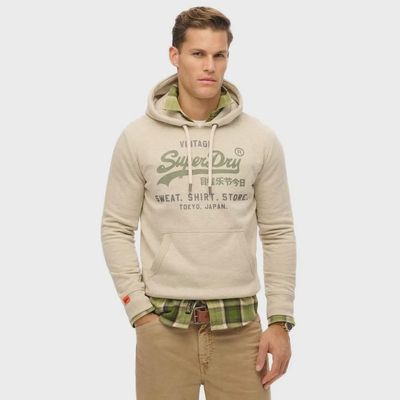 SUPERDRY VL HERITAGE RELAXED HOOD PELICAN BEIGE MARL M2014122A