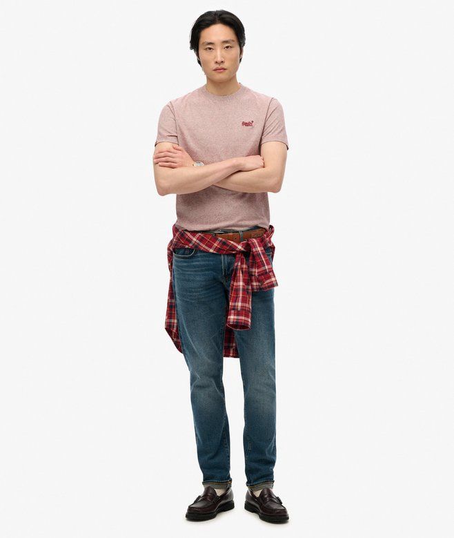 SUPERDRY ESSENTIAL LOGO EMB TEE CHERRY RED FEEDER M1011245A