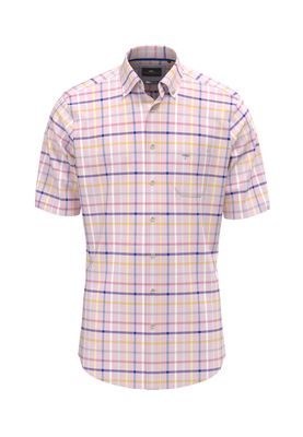 1504 8481 FYNCH HATTON SHIRT COL 461 SUMMER OXFORD CHECK PEONY