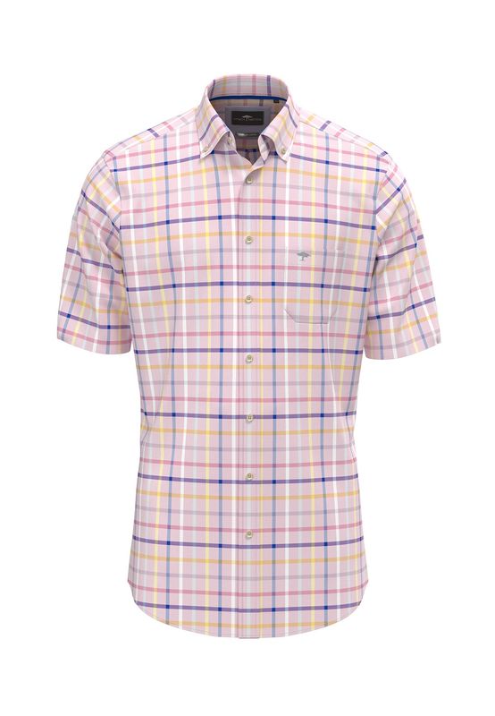 1504 8481 FYNCH HATTON SHIRT COL 461 SUMMER OXFORD CHECK PEONY