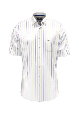 1504 8491 FYNCH HATTON SHIRT COL 112 SUMMER OXFORD STRIPES VIVID YELLOW
