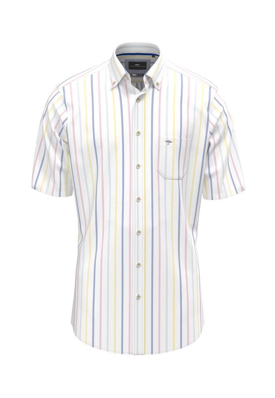 1504 8491 FYNCH HATTON SHIRT COL 112 SUMMER OXFORD STRIPES VIVID YELLOW