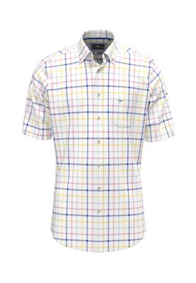 1504 8481  FYNCH HATTON SHIRT COL 112 SUMMER OXFORD CHECK VIVID YELLOW