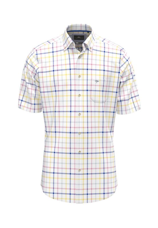 1504 8481  FYNCH HATTON SHIRT COL 112 SUMMER OXFORD CHECK VIVID YELLOW