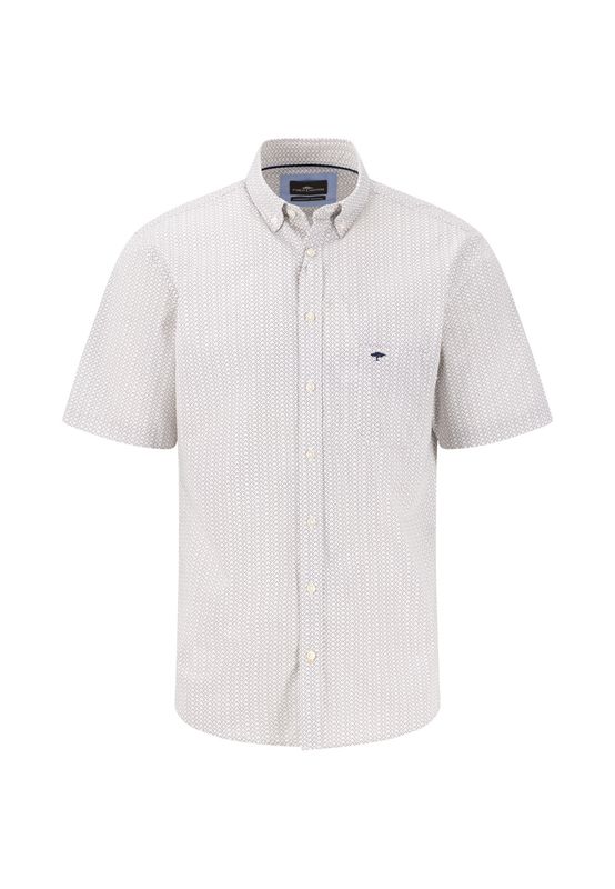 1504 6121 FYNCH HATTON SHIRT COL 112 MINIMAL POPLIN PRINT VIVID YELLOW