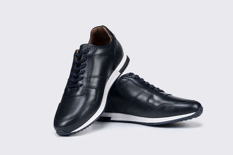 OLIVER 21052 LEATHER TRAINER NAVY