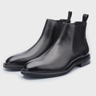 BRECON BLACK LEATHER CHELSEA BOOT