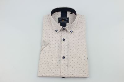 ML273150 FODEN SS PRINT STRETCH SHIRT WHITE/ORANGE
