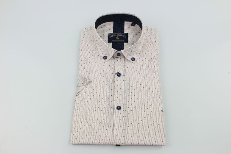 ML273150 FODEN SS PRINT STRETCH SHIRT WHITE/ORANGE