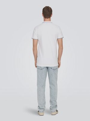 ONSFLETCHER SLIM SS POLO BRIGHT WHITE/BLACK CONT 22024827