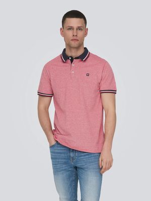 ONSFLETCHER SLIM SS POLO RACING RED/MELANGE 22024827