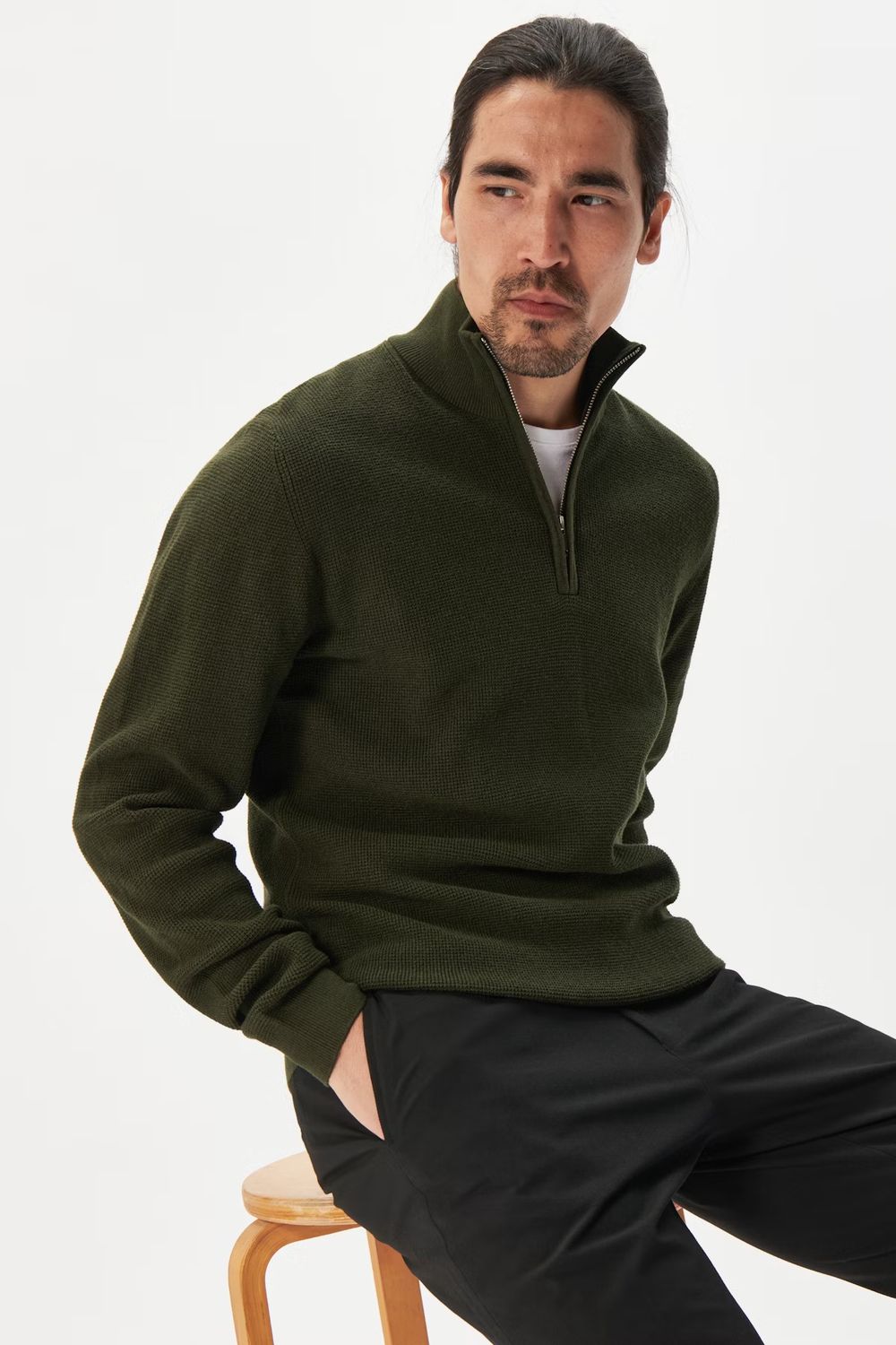30207192 MALAGOON Z 1/4 ZIP 190509 DARK FOREST