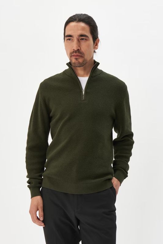 30207192 MALAGOON Z 1/4 ZIP 190509 DARK FOREST