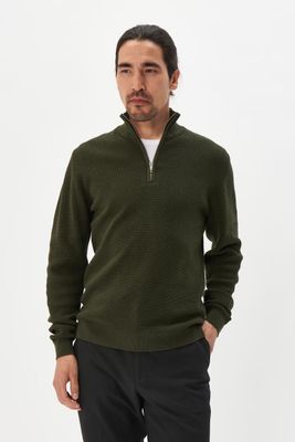 30207192 MALAGOON Z 1/4 ZIP 190509 DARK FOREST
