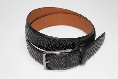 COPPER LEATHER PINHOLE BELT SWBL1003 BLACK