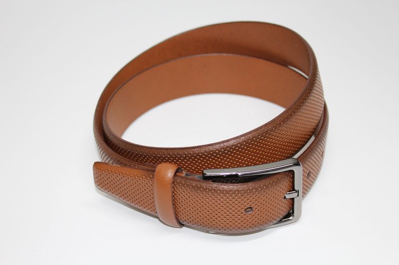 COPPER LEATHER PINHOLE BELT SWBL1003 DARK TAN